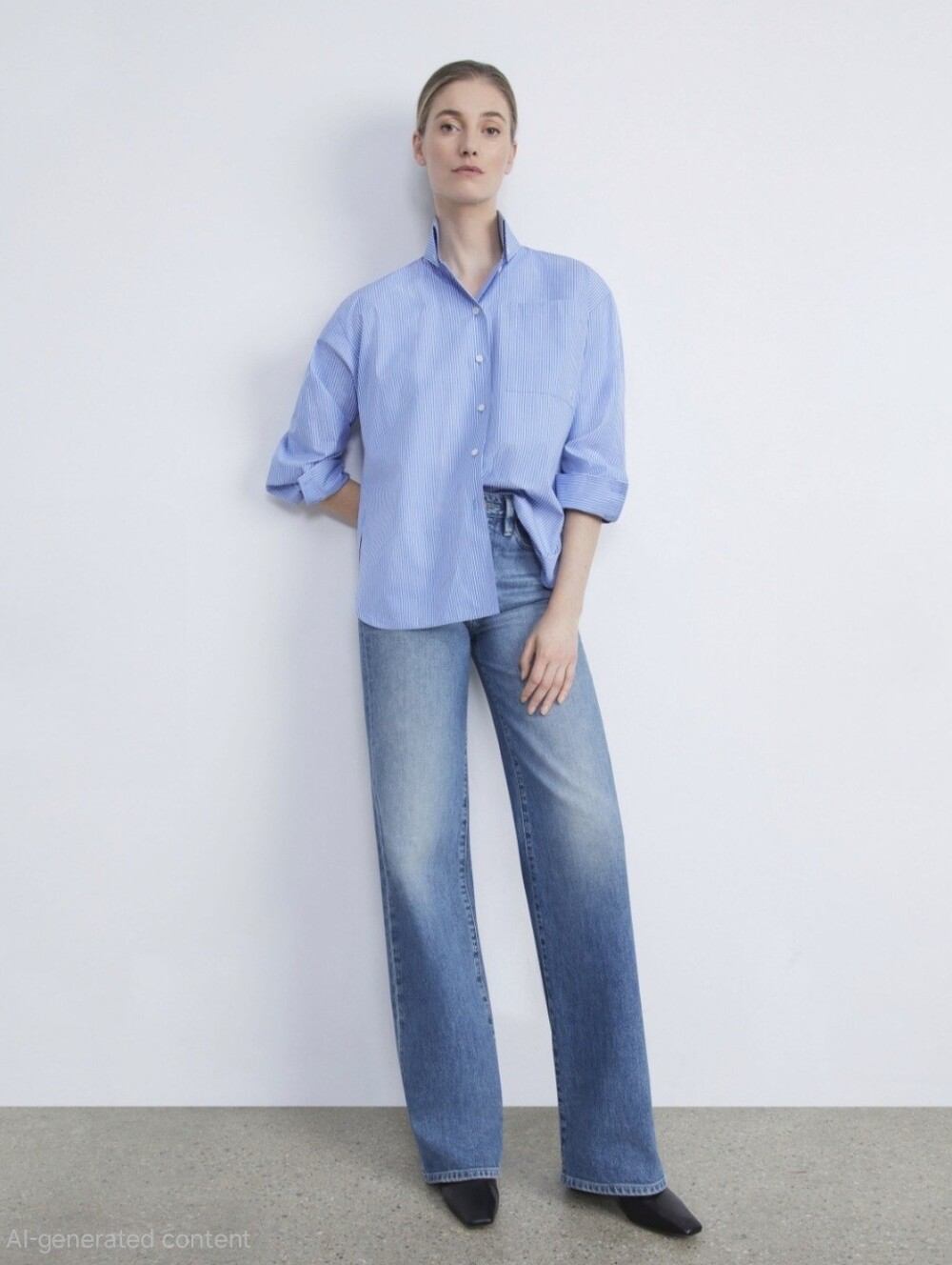 Lafayette 148 NY Wyckoff High Rise WIDE LEG Medium Wash Jeans Sz 30 X 31.5
